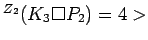 $ ^{Z_2}(K_3 \Box P_2)=4>$