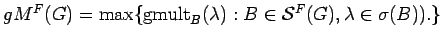 $ gM^F(G) = \max\{{\rm gmult}_B({\lambda}) : B \in {\mathcal S}^F(G), {\lambda}\in\sigma(B)).\}$
