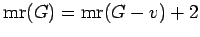 $ {\rm mr}(G)={\rm mr}(G-v)+2$