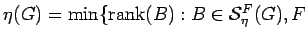 $ \eta(G)=\min\{{\rm rank}(B): B\in{\mathcal S}_\eta^F(G), F$