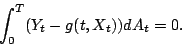 \begin{displaymath}
\int_{0}^{T}(Y_{t}-g(t,X_{t}))dA_{t}=0.
\end{displaymath}