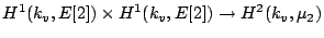 $\displaystyle H^1(k_v,E[2]) \times H^1(k_v,E[2]) \to H^2(k_v,\mu_2) $