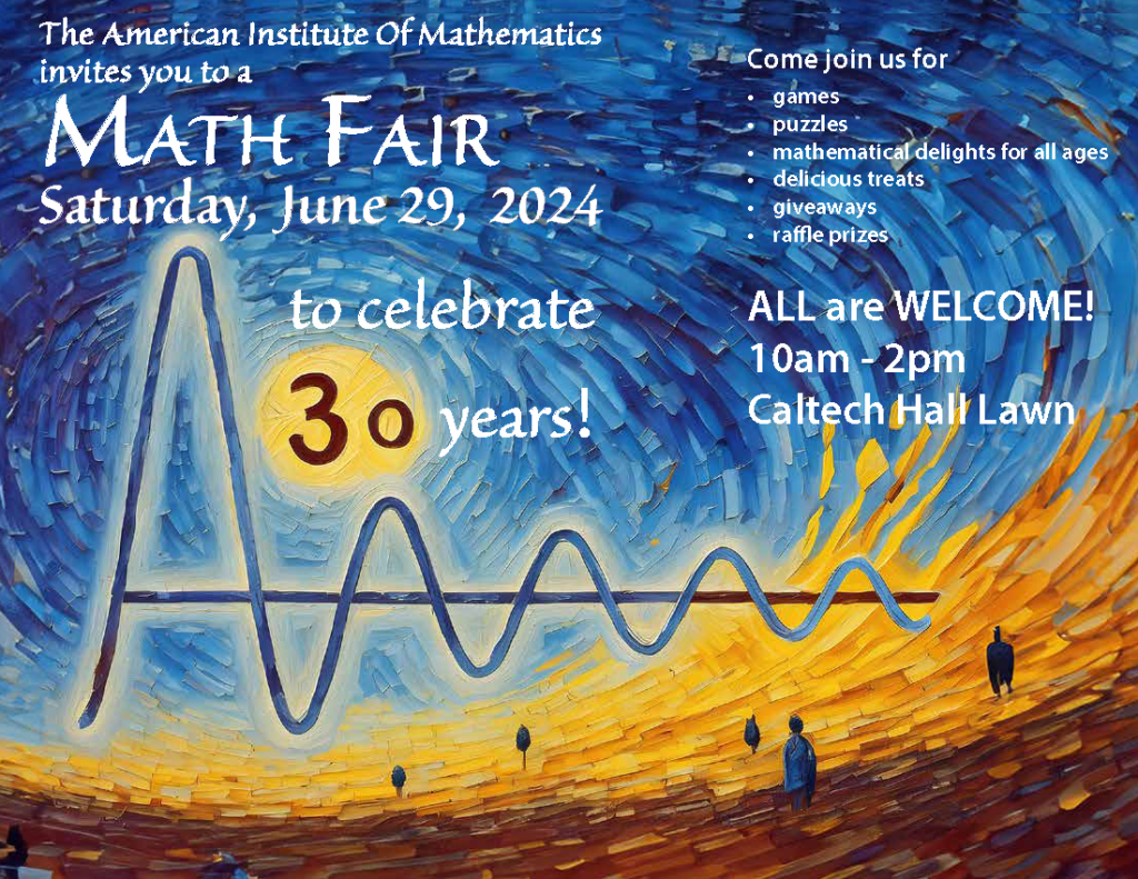 American Institute of Mathematics 30th Birthday Celebration Fair ...