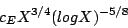 \begin{displaymath}c_E X^{3/4} (log X)^{-5/8}\end{displaymath}