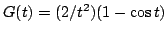 $G(t)=(2/t^2)(1-\cos t)$